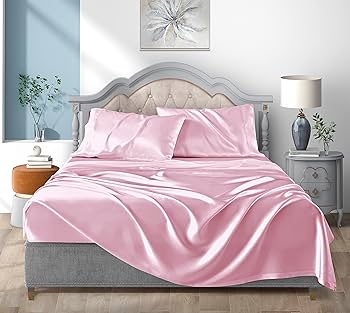 新品 シルク フラットシーツ & 枕カバー 2枚組セット クイーンサイズ ローズ 81EZ-+Mw-HL._AC_UF350,